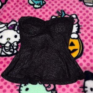 Windsor Black Strapless Peplum Top